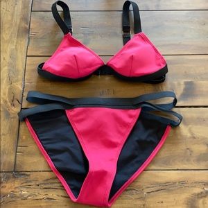 Missguided Black Red Bikini Size 8